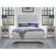 Pemberly Row Contemporary Bedroom King Platform Bed with 2 Nightstands
