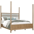 Pemberly Row Contemporary Bedroom Queen Poster Bed with 2 Nightstands