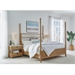 Pemberly Row Contemporary Bedroom Queen Poster Bed with 2 Nightstands