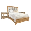Pemberly Row Contemporary Bedroom Queen Panel Bed with 2 Nightstands