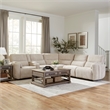Pemberly Row Contemporary Buttercream 6 Piece Power Reclining Sectional
