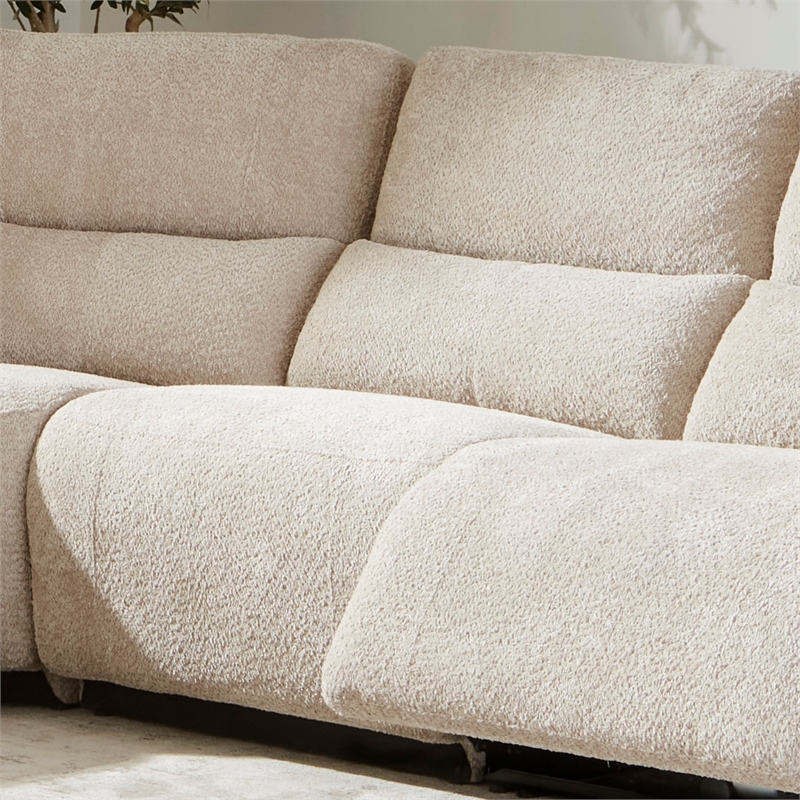 Pemberly Row Contemporary Buttercream 6 Piece Power Reclining Sectional