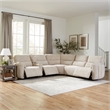 Pemberly Row Contemporary Buttercream 6 Piece Power Reclining Sectional