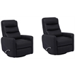 Pemberly Row Contemporary Black Swivel Glider Recliner Two Pack