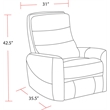 Pemberly Row Contemporary Black Swivel Glider Recliner Two Pack