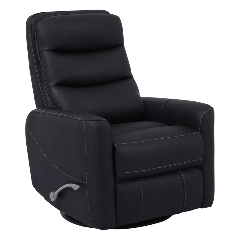 Pemberly Row Contemporary Black Swivel Glider Recliner Two Pack