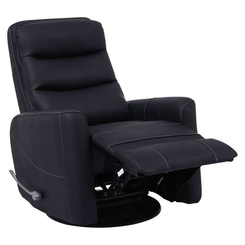Pemberly Row Contemporary Black Swivel Glider Recliner Two Pack