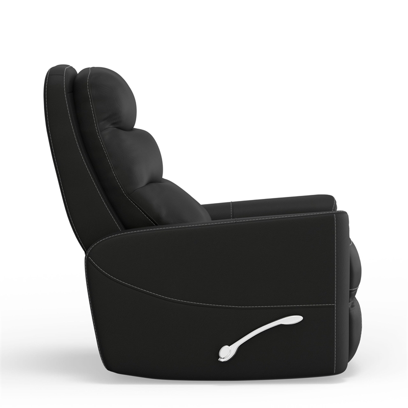 Pemberly Row Contemporary Black Swivel Glider Recliner Two Pack