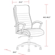 Pemberly Row Contemporary Top Grain Leather Desk Chair in Black