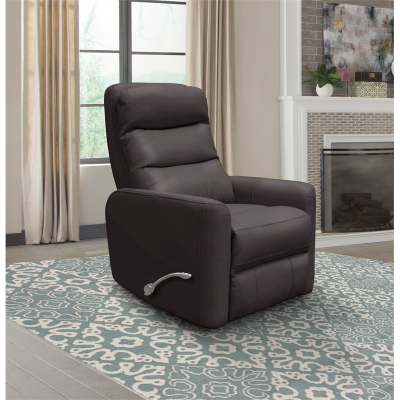 Pemberly Row Contemporary Chocolate Swivel Glider Recliner Two Pack
