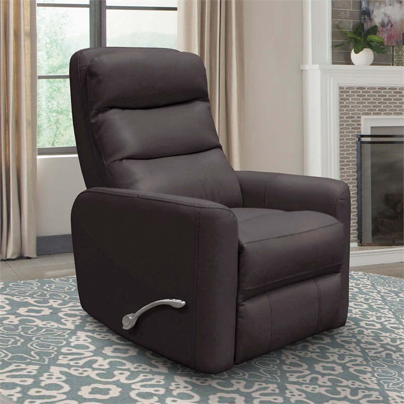 Pemberly Row Contemporary Chocolate Swivel Glider Recliner Two Pack