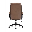 Pemberly Row Contemporary Top Grain Leather Desk Chair in Brown