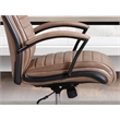 Pemberly Row Contemporary Top Grain Leather Desk Chair in Brown