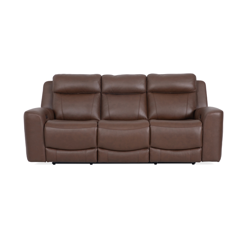 Pemberly Row Contemporary Autumn Umber Power Reclining Sofa and Loveseat