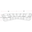 Pemberly Row Contemporary Desert Taupe 7 Piece Reclining Sectional