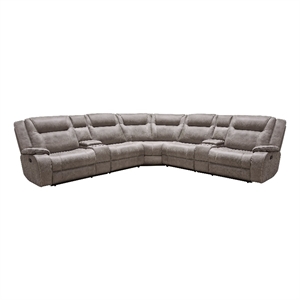Pemberly Row Contemporary Desert Taupe 7 Piece Reclining Sectional