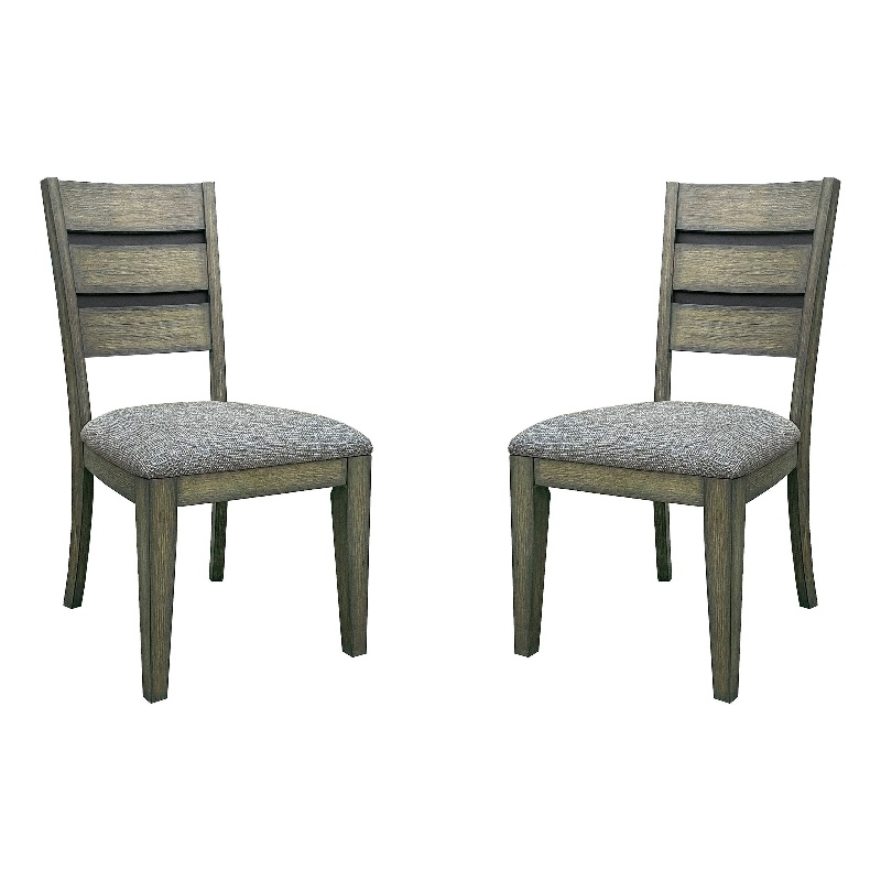Pemberly Row Contemporary Solid Wood Dining Dining Chair Two Pack in Brown