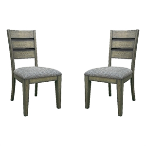 Pemberly Row Contemporary Solid Wood Dining Dining Chair Two Pack in Brown