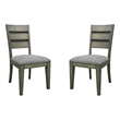 Pemberly Row Contemporary Solid Wood Dining Dining Chair Two Pack in Brown