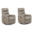 Pemberly Row Contemporary Linen Power Swivel Glider Recliner Two Pack