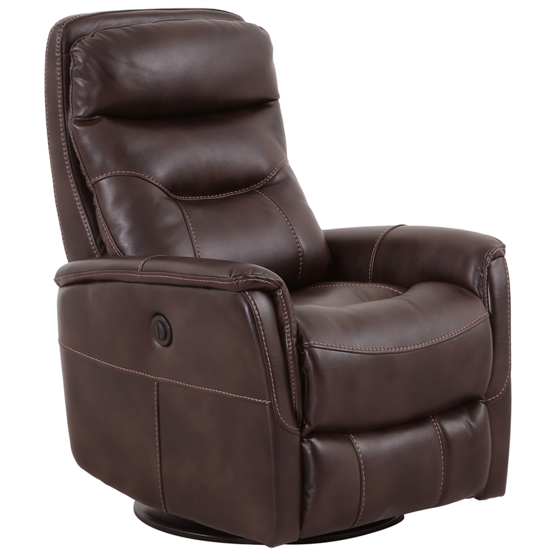 Pemberly Row Contemporary Truffle Power Swivel Glider Recliner Two Pack