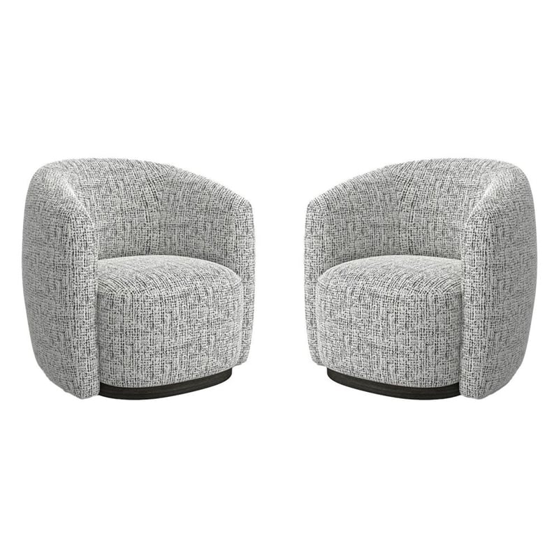 Pemberly Row Contemporary Nightshade Swivel Accent Chair Two Pack
