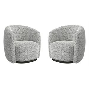 Pemberly Row Contemporary Nightshade Swivel Accent Chair Two Pack