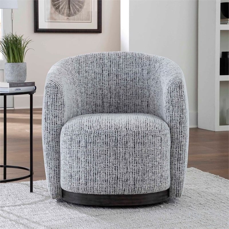 Pemberly Row Contemporary Nightshade Swivel Accent Chair Two Pack