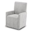 Pemberly Row Contemporary Solid Wood Dining Upholstered Caster Chair in Cream