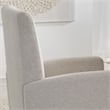 Pemberly Row Contemporary Solid Wood Dining Upholstered Caster Chair in Cream
