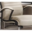 Pemberly Row Contemporary Top Grain Leather Desk Chair in Cream