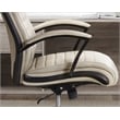 Pemberly Row Contemporary Top Grain Leather Desk Chair in Cream