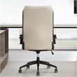 Pemberly Row Contemporary Top Grain Leather Desk Chair in Cream