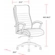 Pemberly Row Contemporary Top Grain Leather Desk Chair in Cream