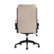 Pemberly Row Contemporary Top Grain Leather Desk Chair in Cream