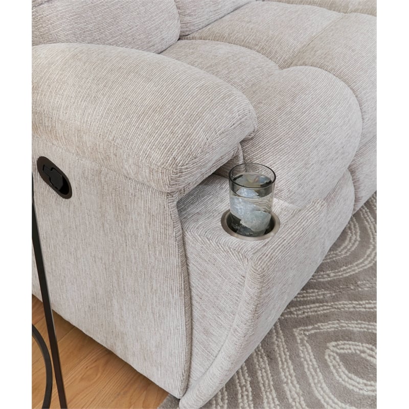 Pemberly Row Contemporary Fabric Opal Taupe Recliner Two Pack