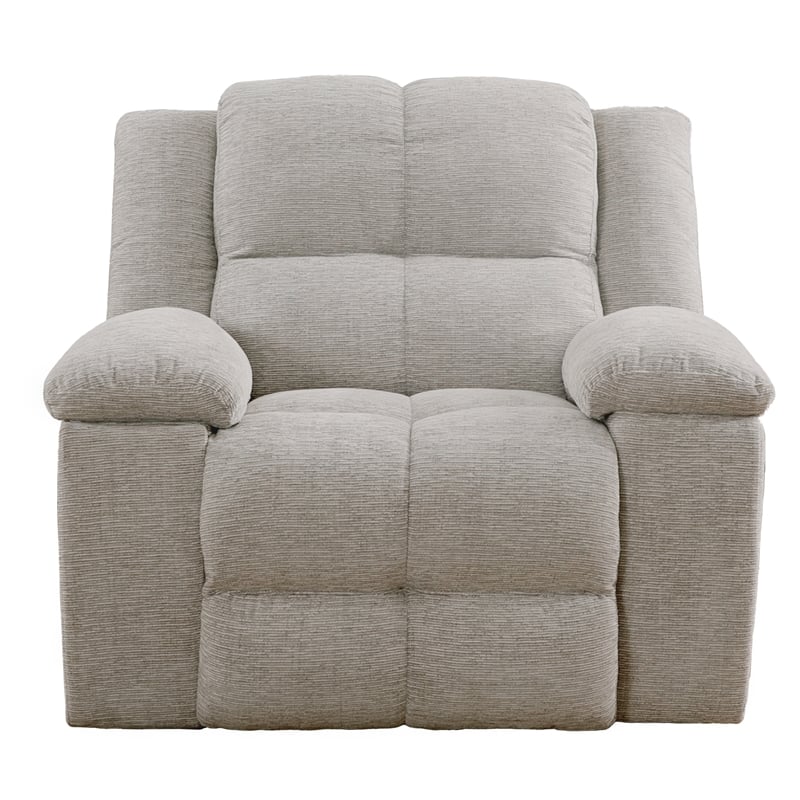Pemberly Row Contemporary Fabric Opal Taupe Recliner Two Pack