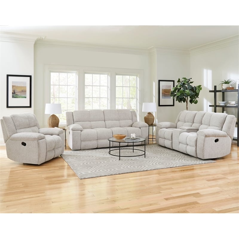 Pemberly Row Contemporary Fabric Opal Taupe Recliner Two Pack