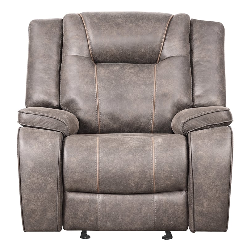 Pemberly Row Contemporary Desert Taupe Glider Recliner Two Pack