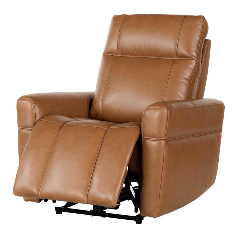 Pemberly Row Contemporary Steamboat Ecru Power Zero Gravity Recliner