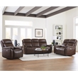 Pemberly Row Contemporary Leather Auburn Power Recliner Two Pack