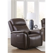 Pemberly Row Contemporary Leather Auburn Power Recliner Two Pack