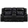 Pemberly Row Contemporary Fabric Phantom Manual Console Loveseat