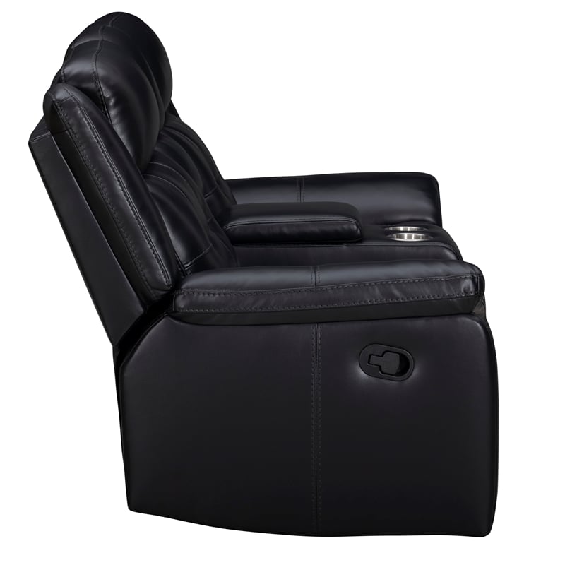 Pemberly Row Contemporary Fabric Phantom Manual Console Loveseat