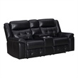Pemberly Row Contemporary Fabric Phantom Manual Console Loveseat