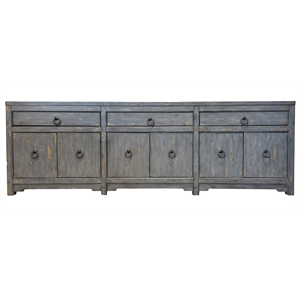 Pemberly Row Contemporary Engineered Wood 90&quot Console in Blue