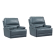 Pemberly Row Contemporary Azure Cordless Power Recliner Two Pack