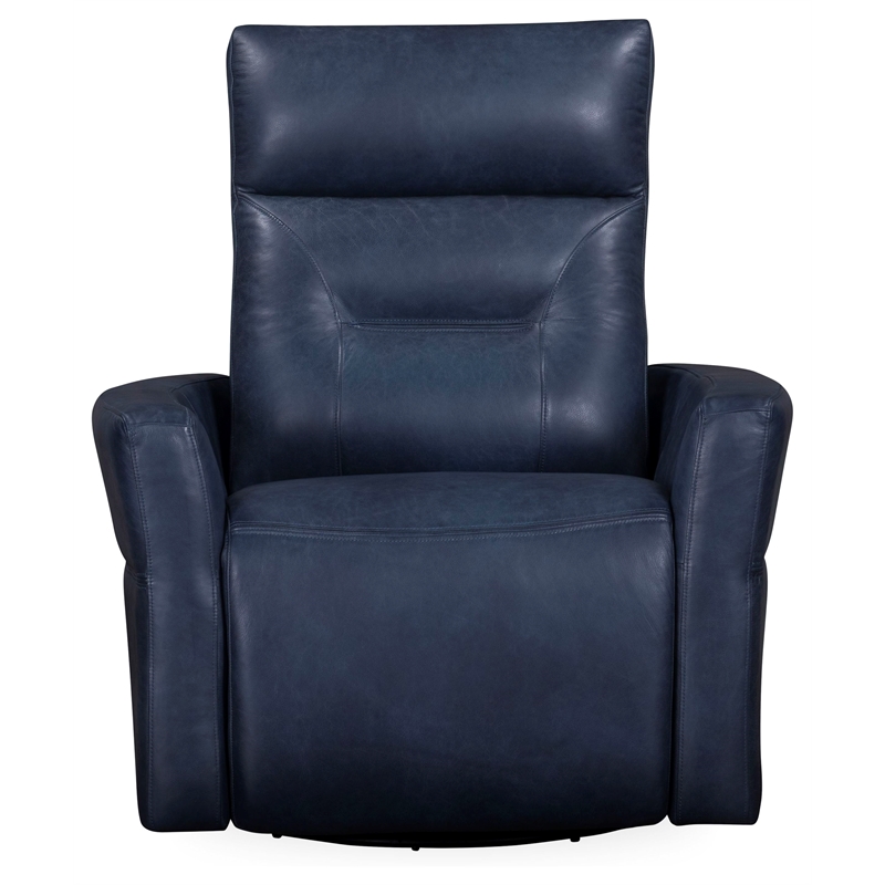 Pemberly Row Contemporary Vintage Navy Power Swivel Glider Recliner