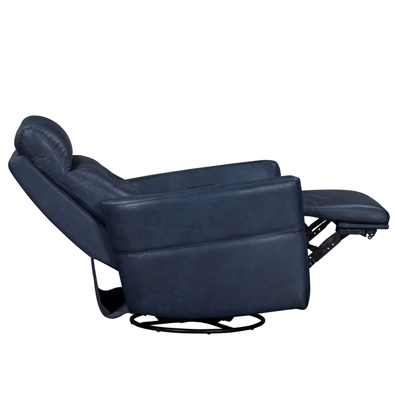 Pemberly Row Contemporary Vintage Navy Power Swivel Glider Recliner