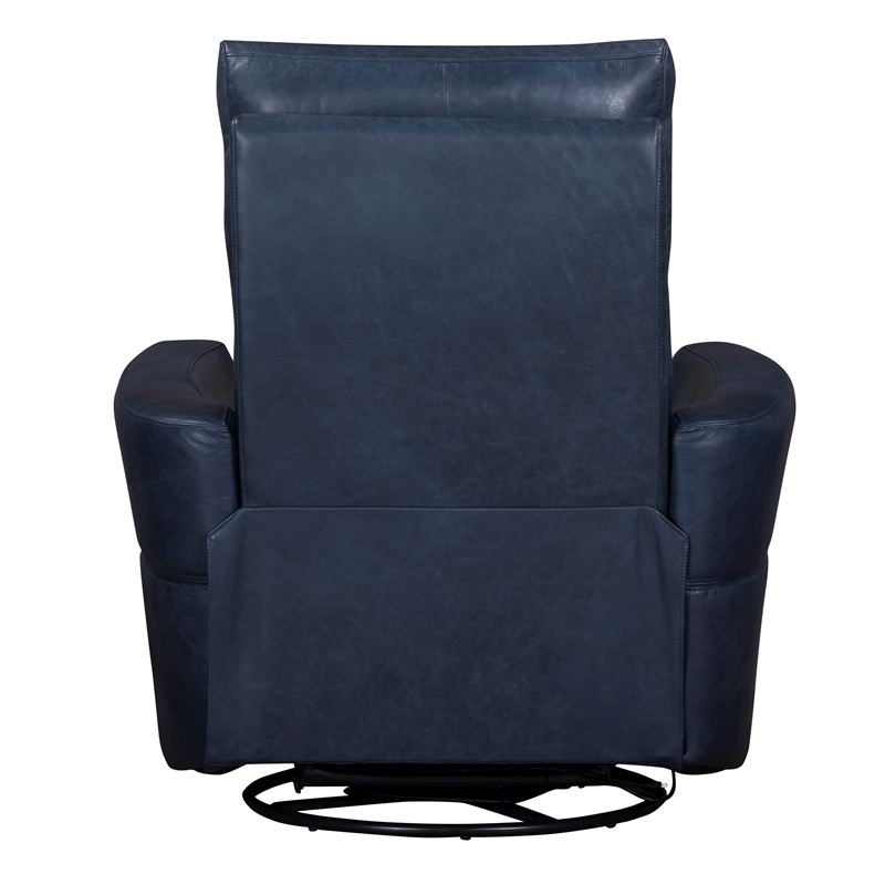 Pemberly Row Contemporary Vintage Navy Power Swivel Glider Recliner